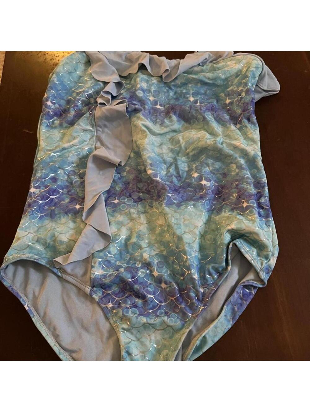 Justice Kid's Blue and Multi Swimsuit-one-piece